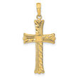 10K Textured w/Square Center Cross Pendant