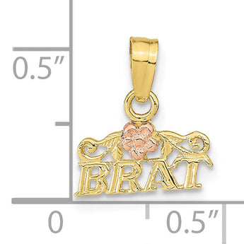 10K Rose and Yellow Gold BRAT Pendant