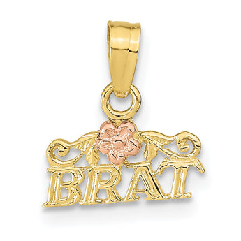 10K Rose and Yellow Gold BRAT Pendant