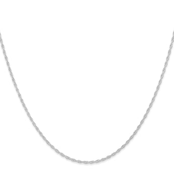10K White Gold 1.15mm Carded Cable Rope Chain