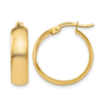 10K Polished Hinged Hoop Earrings - Birthstone Company