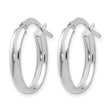 10K Polished White Gold Hoop Earrings - Birthstone Company