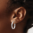 10K Polished White Gold Hoop Earrings - Birthstone Company