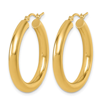 10K Polished Lightweight Hoop Earrings - Birthstone Company