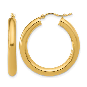 10K Polished Lightweight Hoop Earrings - Birthstone Company