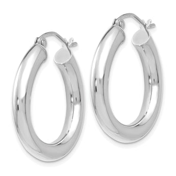 10K White Gold Polished Lightweight Hoop Earrings