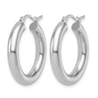 10K White Gold Polished Lightweight Hoop Earrings - Birthstone Company