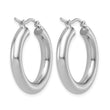 10K White Gold Polished Lightweight Hoop Earrings - Birthstone Company