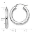 10K White Gold Polished Lightweight Hoop Earrings