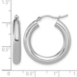 10K White Gold Polished Lightweight Hoop Earrings - Birthstone Company