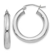 10K White Gold Polished Lightweight Hoop Earrings