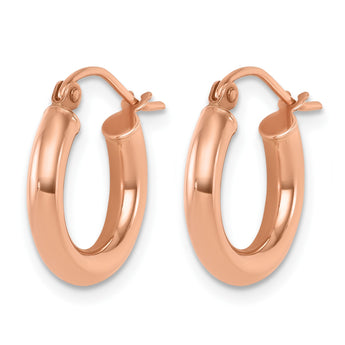 10K Rose Gold Polished Hoop Earrings - Birthstone Company