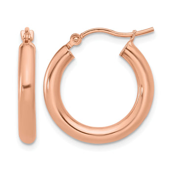 10K Rose Gold Polished Hoop Earrings - Birthstone Company