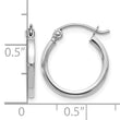 10K White Gold Polished Hoop Earrings - Birthstone Company