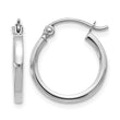 10K White Gold Polished Hoop Earrings - Birthstone Company
