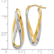 10K Two-tone Polished Twisted Hoop Earrings