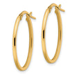 10K Polished Oval Hoop Earrings