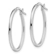 10K White Gold Polished Oval Hoop Earrings