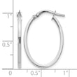 10K White Gold Polished Oval Hoop Earrings - Birthstone Company