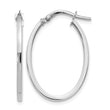 10K White Gold Polished Oval Hoop Earrings - Birthstone Company