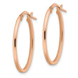 10K Rose Gold Polished Oval Hoop Earrings