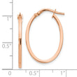 10K Rose Gold Polished Oval Hoop Earrings