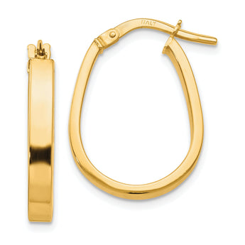10K Polished U-Shape Hoop Earrings