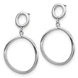 10K White Gold Polished Round Post Dangle Earrings