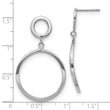 10K White Gold Polished Round Post Dangle Earrings