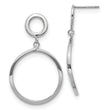 10K White Gold Polished Round Post Dangle Earrings