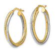 10K Two-tone Polished D/C Hoop Earrings