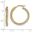 10K Two-tone Polished D/C Hoop Earrings