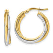 10K Two-tone Polished Hoop Earrings