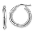 10K White Gold Polished Hoop Earrings