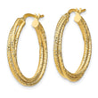 10K Polished D/C Hoop Earrings