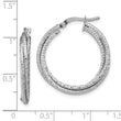10K White Gold Polished D/C Hoop Earrings