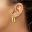 10K Polished Textured Twisted Hoop Earrings