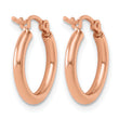 10K Rose Gold Polished Hinged Hoop Earrings - Birthstone Company