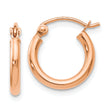 10K Rose Gold Polished Hinged Hoop Earrings