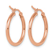 10K Rose Gold Polished Hinged Hoop Earrings - Birthstone Company