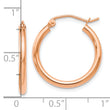 10K Rose Gold Polished Hinged Hoop Earrings