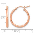 10K Rose Gold Polished Hinged Hoop Earrings - Birthstone Company