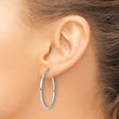 10K White Gold Polished Hinged Hoop Earrings