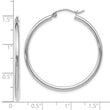 10K White Gold Polished Hinged Hoop Earrings