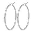 10K White Gold Polished Hinged Hoop Earrings - Birthstone Company
