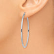 10K White Gold Polished Hinged Hoop Earrings