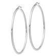 10K White Gold Polished Hinged Hoop Earrings