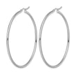 10K White Gold Polished Hinged Hoop Earrings - Birthstone Company