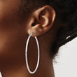 10K White Gold Polished Hinged Hoop Earrings