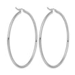 10K White Gold Polished Hinged Hoop Earrings - Birthstone Company
